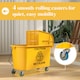 image 6 of HOMCOM Mop Bucket with Wringer on Wheels for Floor Cleaning 20 Litre Yellow