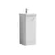 image 1 of Balterley Curve Modern Bathroom Floor Standing 1 Door Vanity Unit Basin | White | Gloss White