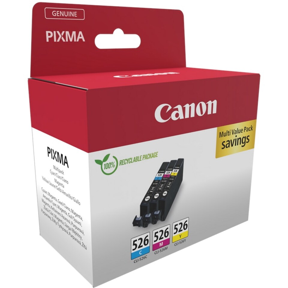 image 1 of Canon CLI526 C/M/Y Colour Ink Cartridge Multipack Multi
