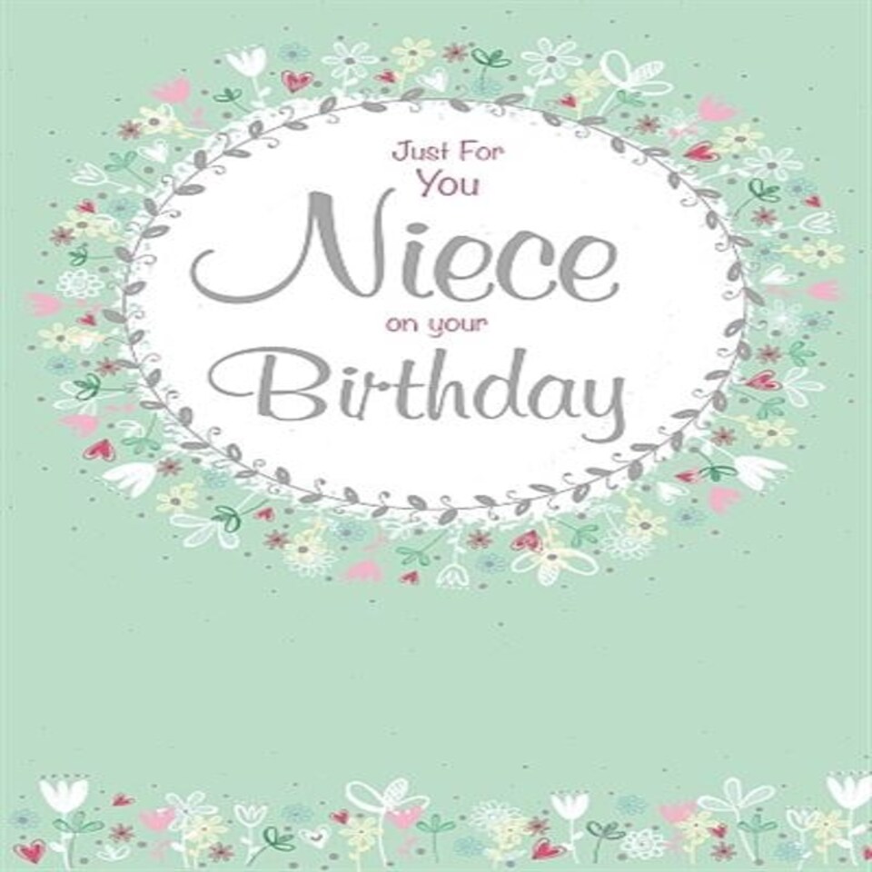 image 1 of Pretty Flowers Circle Niece Birthday Card
