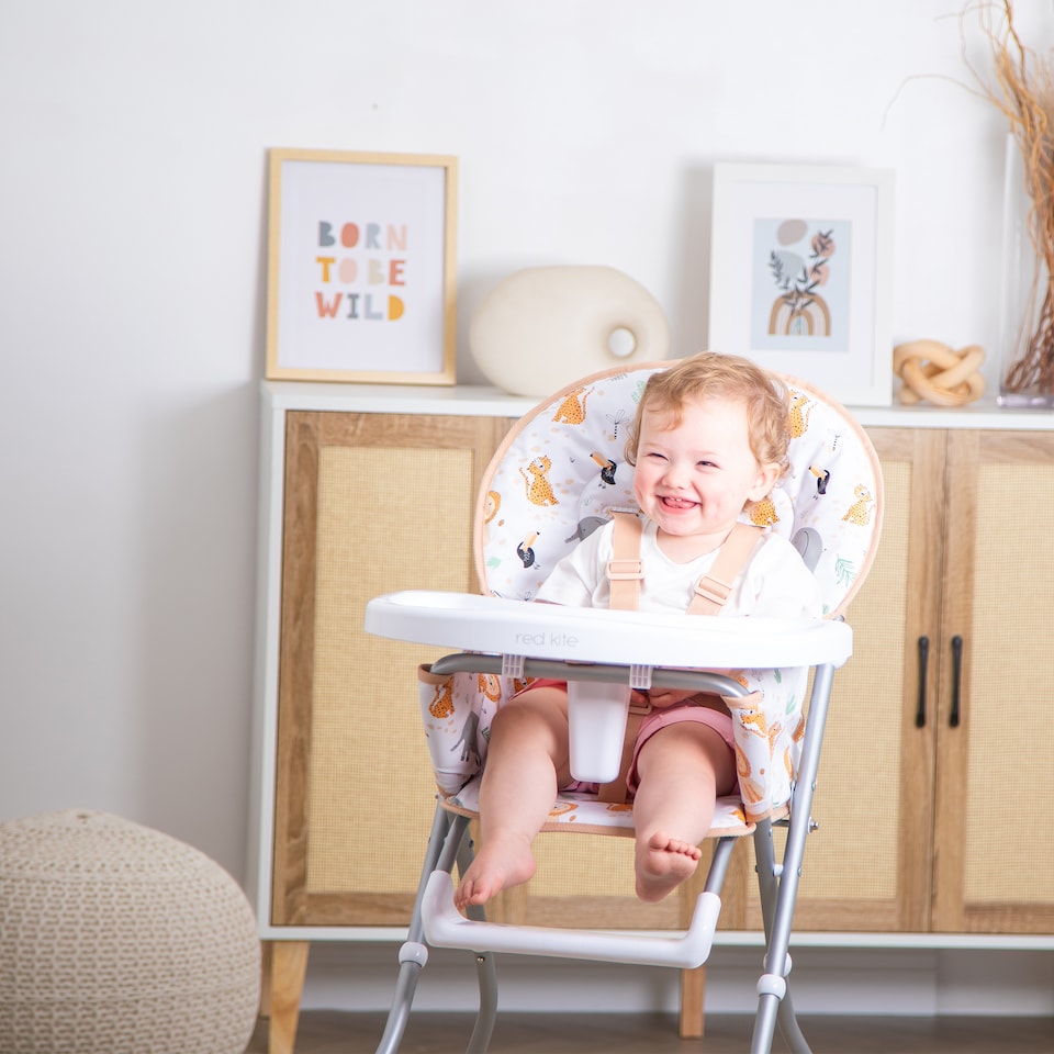 image 1 of Red Kite Feed Me Compact Highchair - Jungle Tots | Multi | Jungle Tots | One Size | 1
