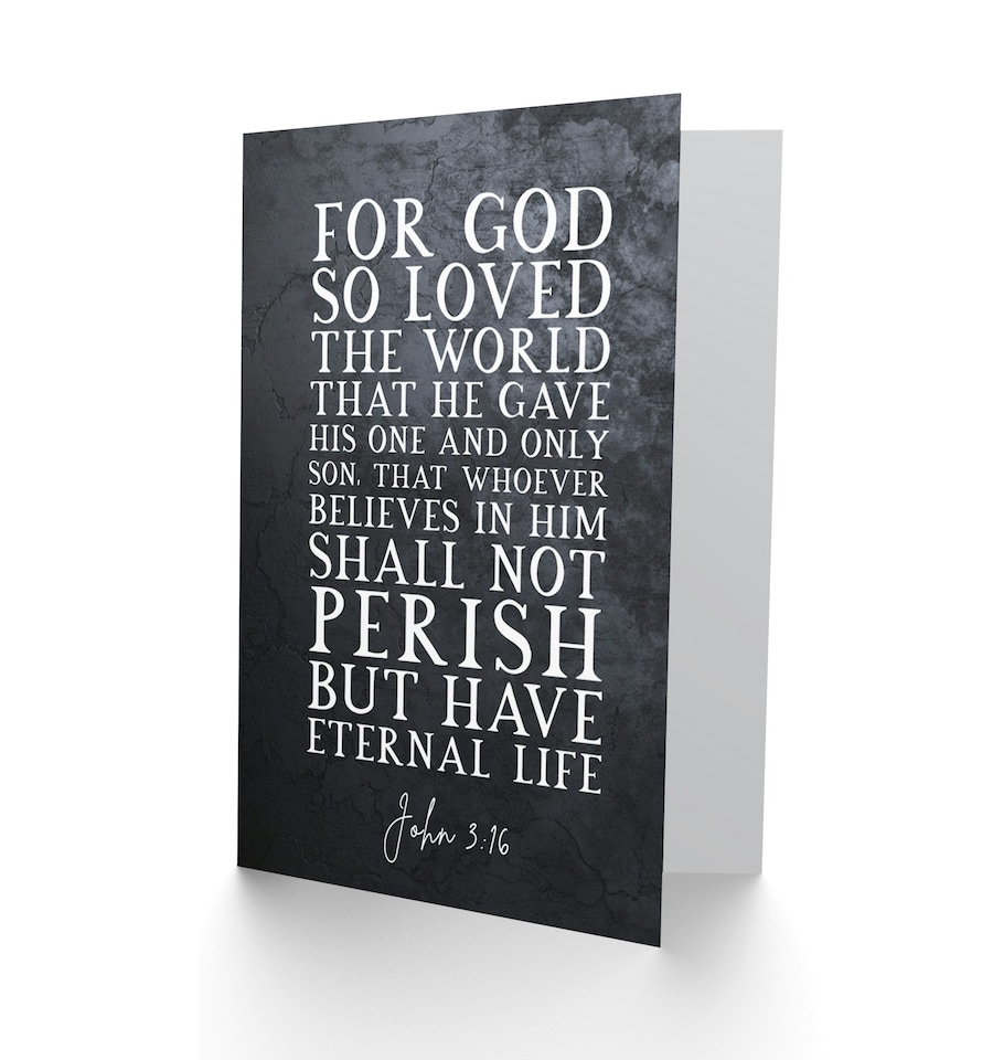image 1 of John 3:16 God So Loved World He Gave His Bible Verse Christian Card