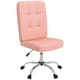image 1 of Vinsetto Armless Office Chair, Faux Leather Desk Chair with Adjustable Height, Button Tufted, Pink