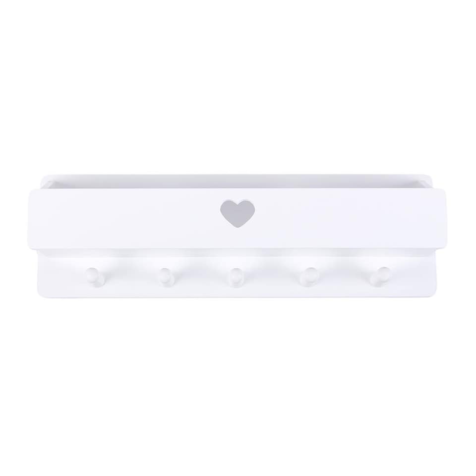 image 1 of Something Different Heart Cut-Out Shelf | White | White | One Size | 1