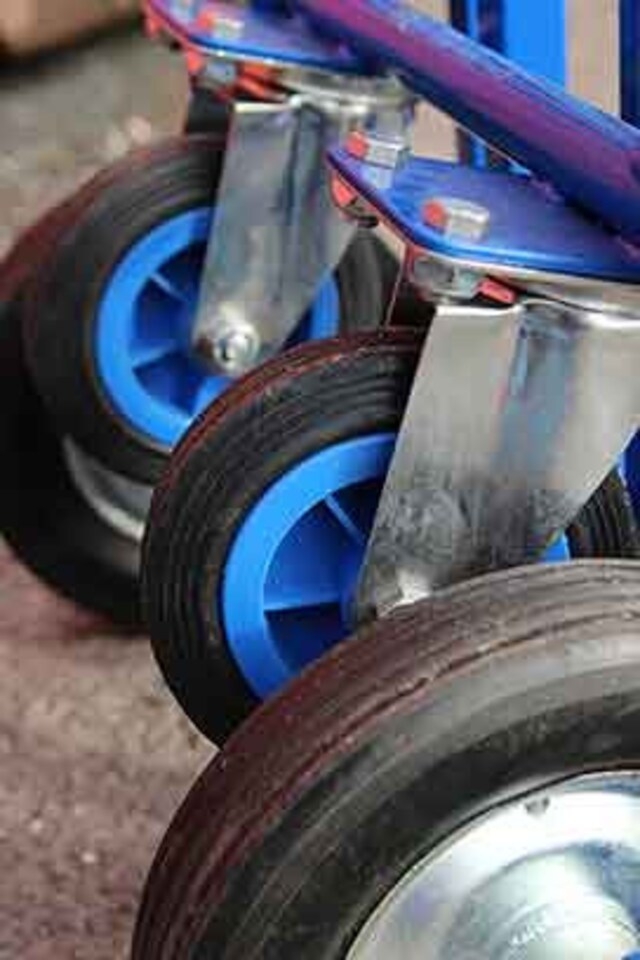 image 1 of 3 in 1 Heavy Duty Folding Solid Wheel Sack Truck, Easy Switch Configurations, Solid Wheels, Steel Framework, 200kg Capacity | Blue
