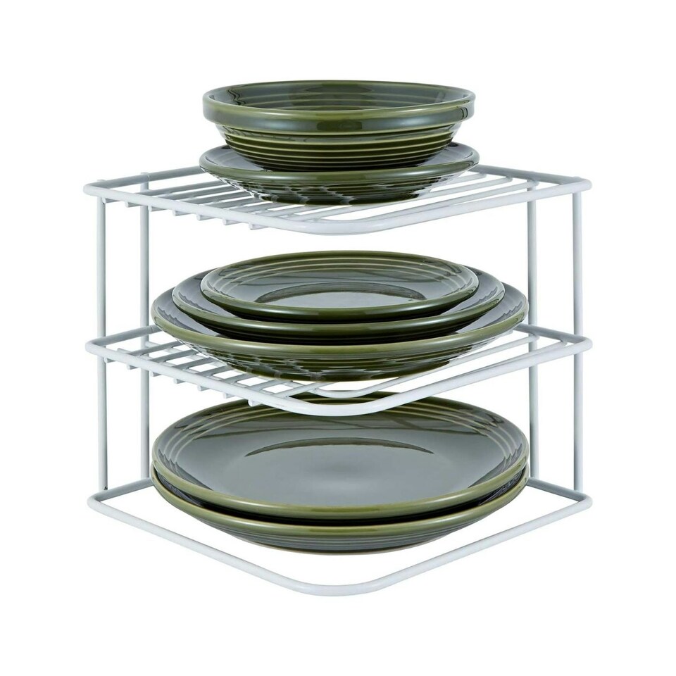 Buckingham High End Tier Kitchen Plate Organising Rack White