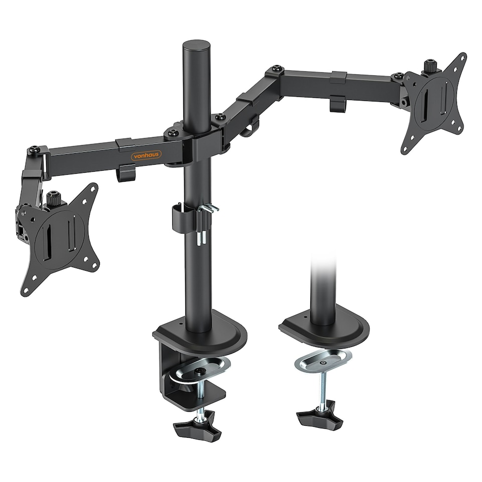 image 1 of VonHaus Adjustable Dual Monitor Stand for 13-32" Screens