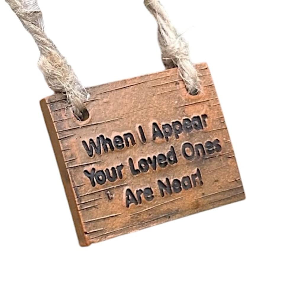 image 1 of Remembrance Robin with 'When I Appear Your Loved Ones Are Near' Sign Memorial Ornament