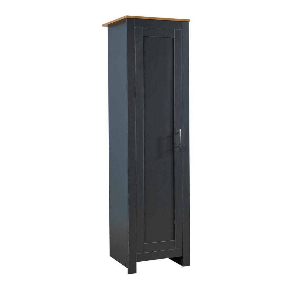 image 1 of Wardrobe 1 Door Hanging Rail Wood Bedroom Furniture Storage Unit White