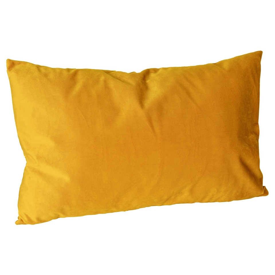 image 1 of Nicola Spring Rectangle Velvet Cushion - 60cm x 40cm - Yellow Yellow