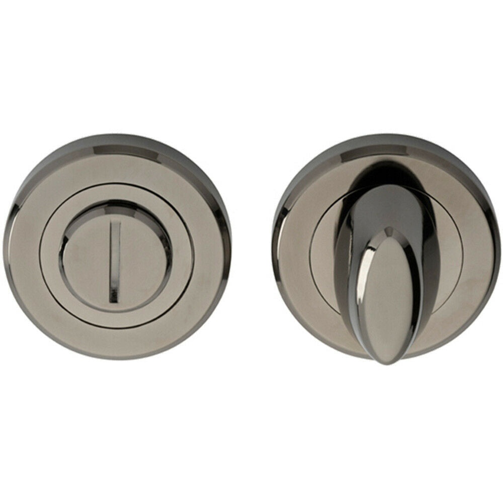 Loops Thumbturn Lock & Release Handle Beveled Edge Concealed Fix Black Nickel in Metallics