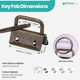image 2 of 25mm Lanyard Keychain Hardware Fob Key Ring with Ring Clamps - 5pcs