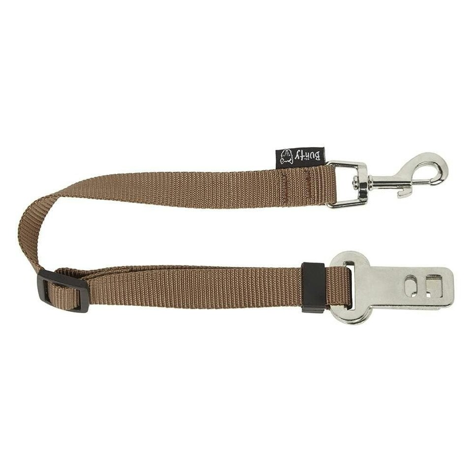 image 1 of Dog & Cat Seat Belt Safety Travel Restraint, Harness Clip For Car Van Lead Brown
