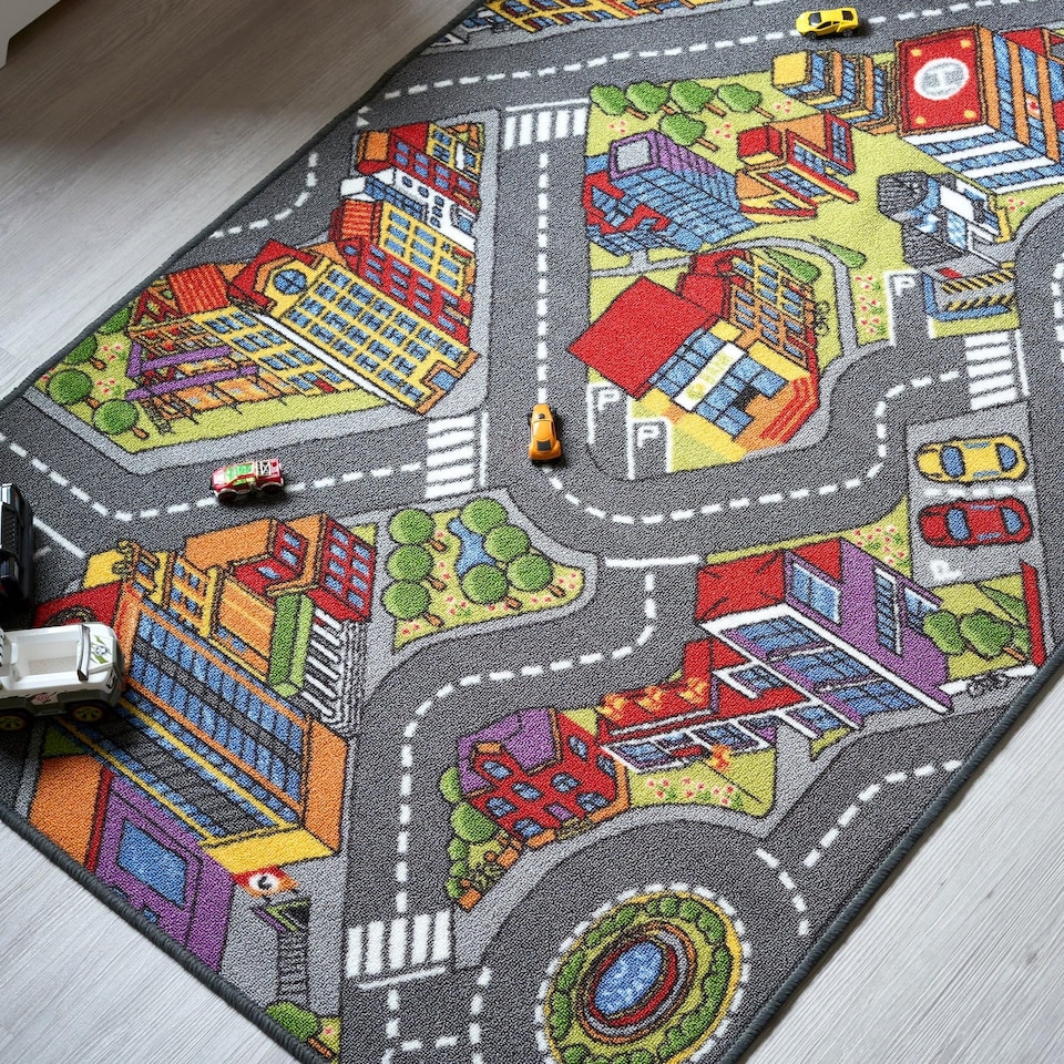 image 1 of Bargainia City Road Play Mat Soft Pile Nursery Playroom