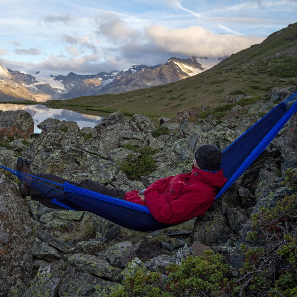 image 1 of Amazonas Ultralight Camping Hammock – Silk Traveller Ocean