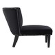 image 3 of Interiors by Premiers Black Velvet Dining Chair, Dining Room Accent Chair, Velvet Upholstered Wing Chair with Wooden Legs