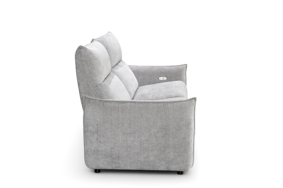 image 1 of Woven Chenille Grey 2 Seater Electric Recliner Sofa CARRERA