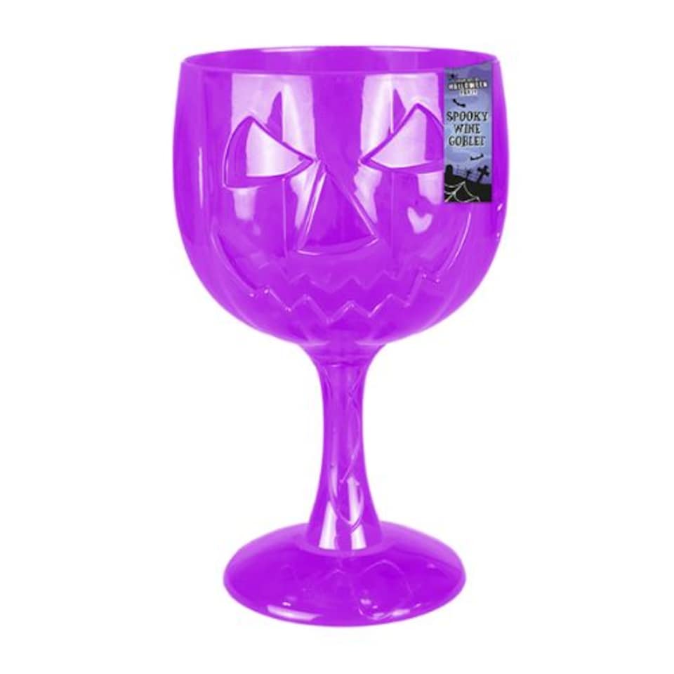 Spooky Halloween Plastic Wine Goblet Assorted Colours