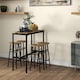 image 1 of HOMCOM 5 Piece Bar Table Set with 4 Stools, Industrial Bar Table and Stool Set, Dining Table and Chair Set for Small Space, Rustic Brown