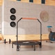 image 9 of HOMCOM 48" Foldable Mini Trampoline Fitness Trampoline Rebounder for Adults with Adjustable Foam Handle, for Indoors, Outdoors, Cardio Training, Orange | Orange