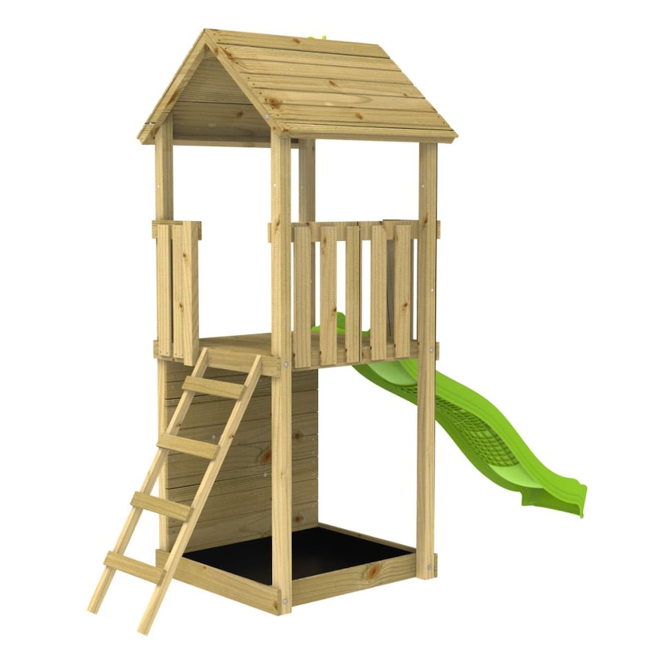image 1 of TP Skywood Wooden Tower Climbing Frame with Ripple Slide - FSC® certified