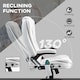 image 7 of Vinsetto Office Chair, Ergonomic Desk Chair with 6-Point Massage and Back Heated, Linen-Feel Fabric Computer Gaming Chair with Arms, Lumbar Support, Cream White