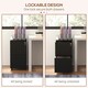 image 5 of Vinsetto Steel File Cabinet with Hanging Bar for Letter A4 Legal Size Black