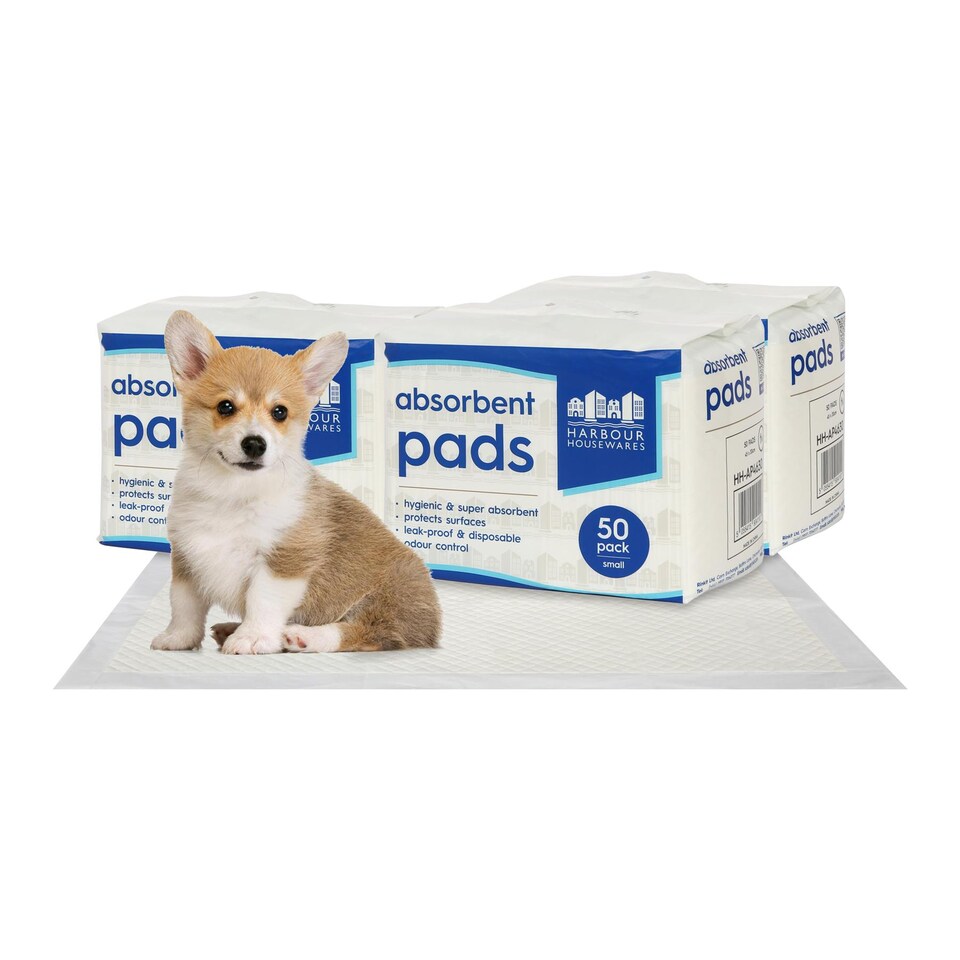 image 1 of Harbour Housewares 150x Disposable Puppy Training Pads - 32.5 x 45cm - Absorbent Puppy Training Pads Leak-Proof Pee Pads