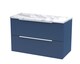 image 1 of Balterley Tixall Fluted 2 Drawer Wall Hung Vanity Unit with Laminate Worktop, Satin Blue, 800mm