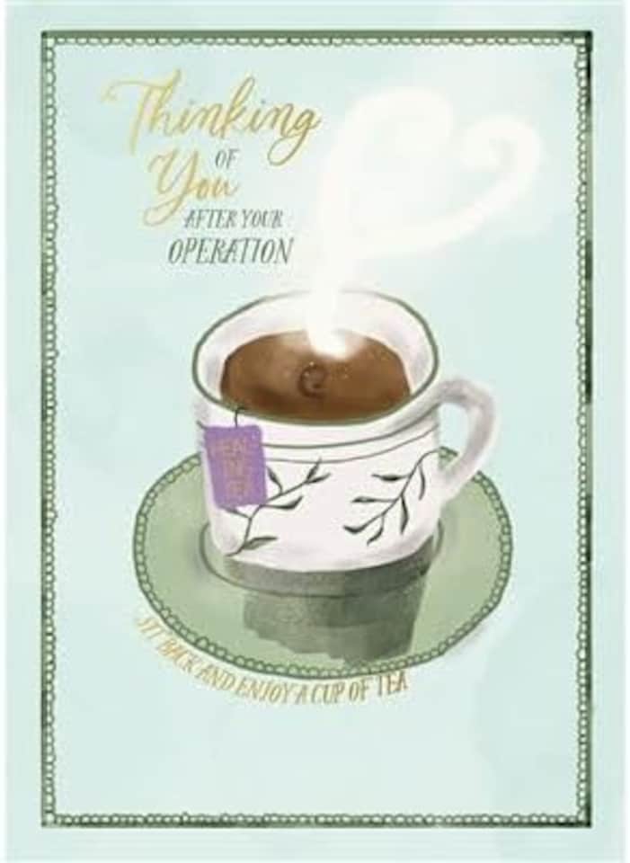 Tea Cup Design Get Well Soon After Your Operation Card