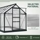 image 4 of Outsunny 6x10ft Walk-In Polycarbonate Greenhouse Plant Grow Galvanized Aluminium