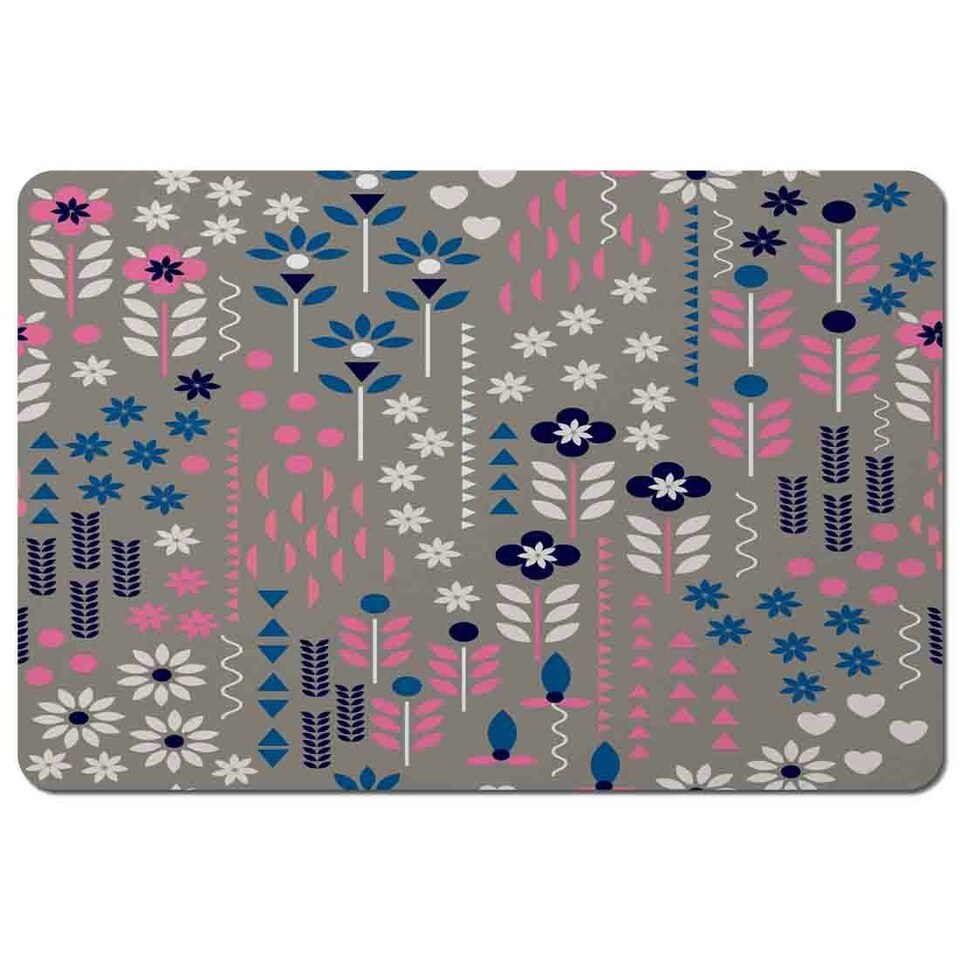 Selection of Flowers in Pink, Blue & White (Placemat)