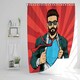 image 1 of Strong Businessman in glasses in comic style. Success concept (Shower Curtain)