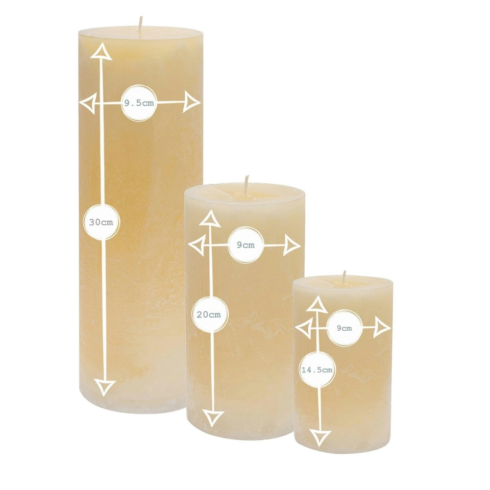 image 1 of Nicola Spring Vanilla Pillar Candles - 6 Sizes - Cream - Pack of 6 Cream