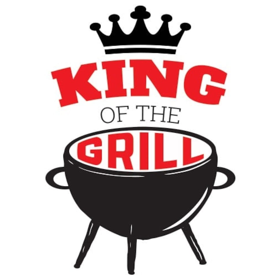 Red King Of The Grill PVC Party Sign Decoration 25cm x 25cm