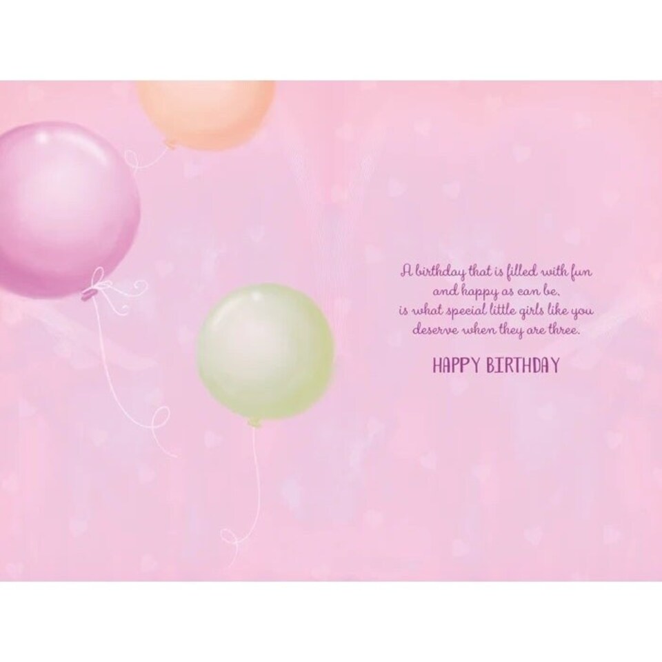 image 1 of Zebra In Party Hat 3rd Birthday Girl Card