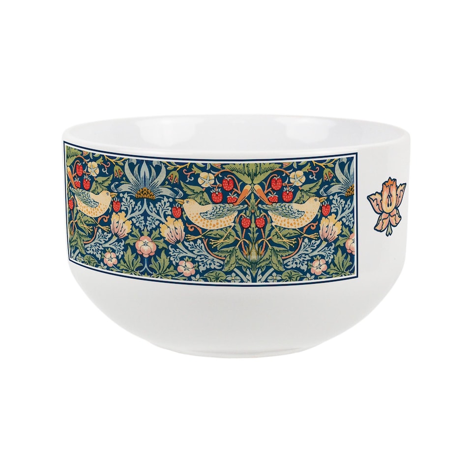 image 1 of Blue Strawberry Thief Ceramic Bowl - Set of 6