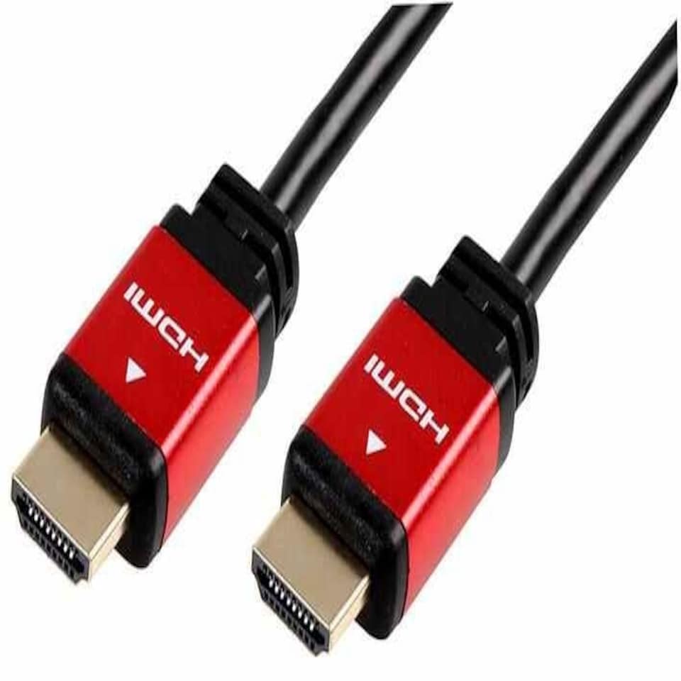 PRO SIGNAL - HDMI Lead with Ethernet, Male to Male, Red Metal Heads, 1m Black