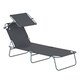 image 1 of Outsunny Folding Chair Sun Lounger Recliner Seat Sunshade Garden Outdoor Grey
