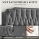 image 4 of Yaheetech 5ft King Upholstered Bed Frame with Button-Tufted Headboard Dark Grey