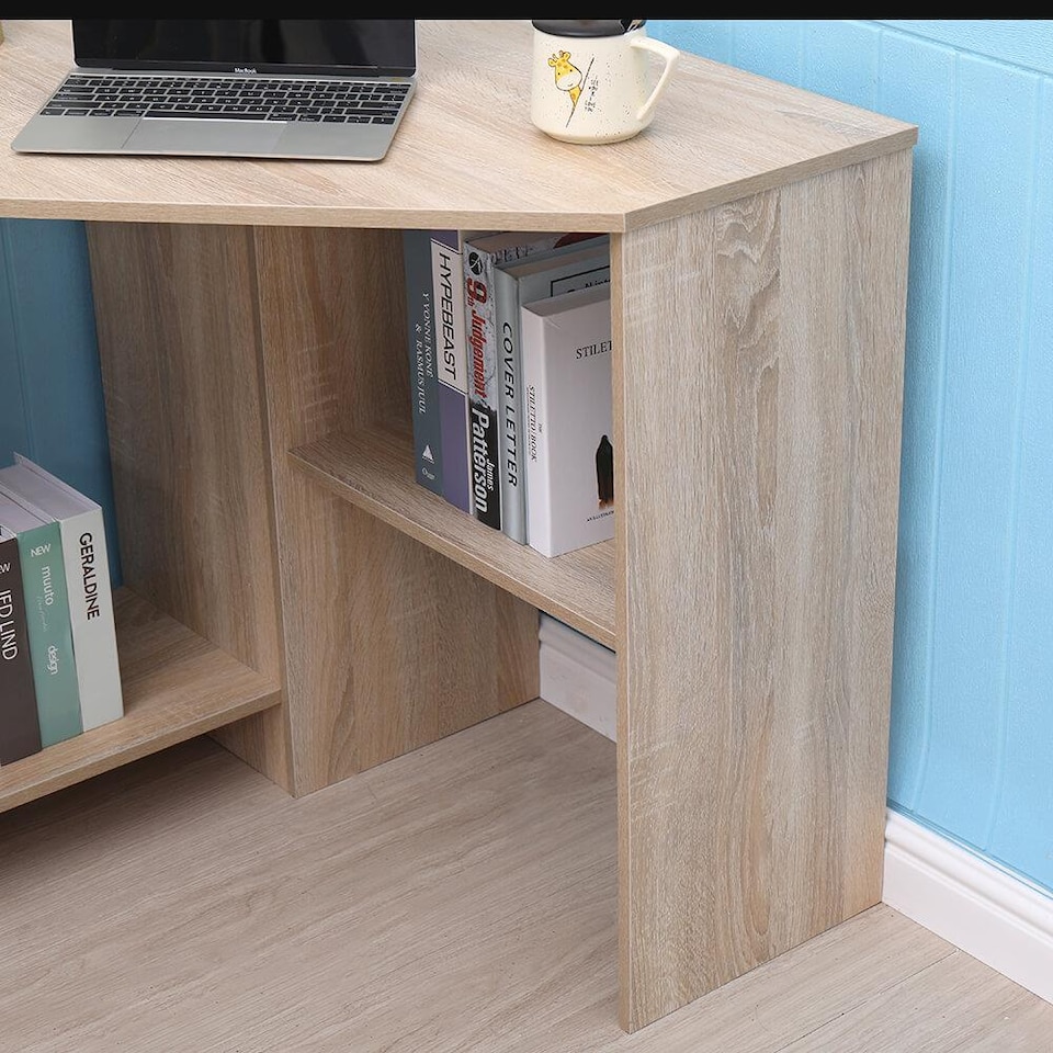 image 1 of Computer Desk PC Laptop Table Corner Home Office Study Gaming | Brown