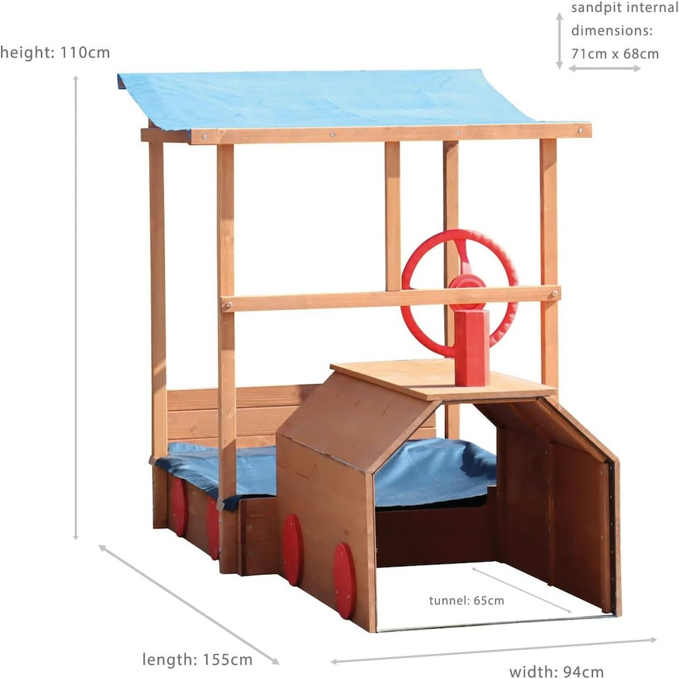 image 1 of Sandpit - Choo Choo Train - Sun Protection & Storage