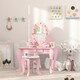 image 6 of AIYAPLAY Kids Dressing Table Set, Two-Piece Children Vanity Table with Stool | Pink