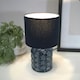 image 1 of ValueLights Priyah Set of 2 - Navy Blue Textured Scallop Effect Ceramic Table Lamp with Drum Shade