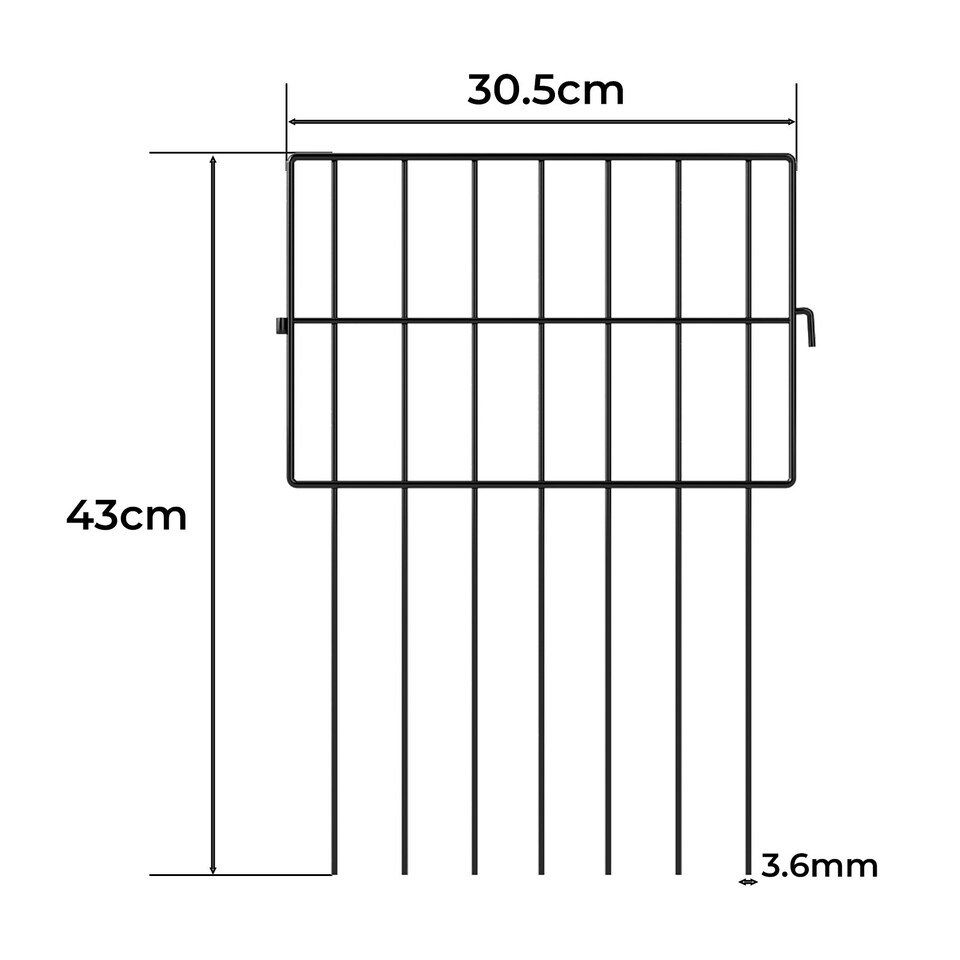 image 1 of Levede 25 Pack Metal Garden Fence Decorative Animal Barrier Outdoor Pet Border | Black
