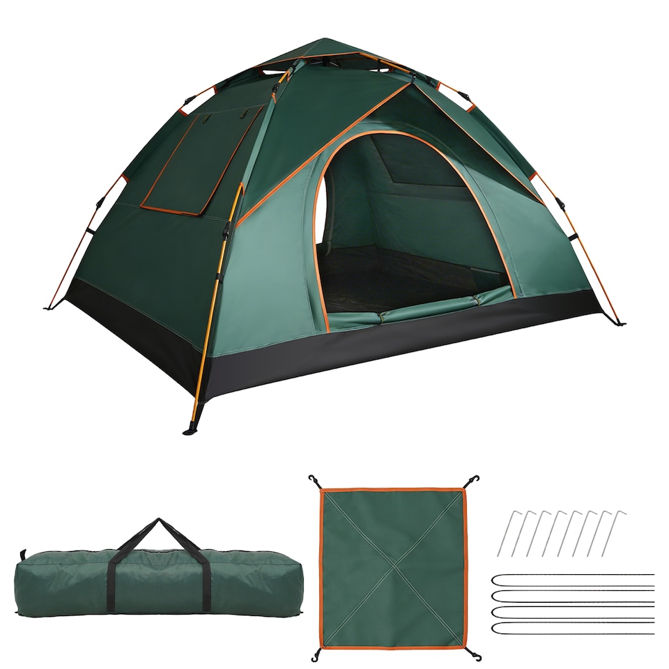 image 1 of Waterproof & Windproof Backpacking Green Tent for 1-2 People