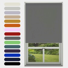 Blackout Roller Blind 150cm x 160cm Grey | Dark Grey