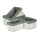 image 3 of White Grey LinedScandi Storage Basket with Grey Lining Grey | Grey | XL