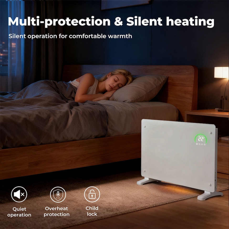 image 1 of Spector Electric Radiator 2000W Panel Heater Wall Mounted Freestanding White