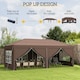 image 3 of Outsunny 3 x 6 m Garden Pop Up Gazebo, Wedding Party Tent Marquee, Water Resistant Awning Canopy with Sidewalls, Windows, Carry Bag, Brown